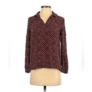 Massimo Dutti Womens Burgundy Silk Blouse & Pant Set Size 4 & 8 EUC